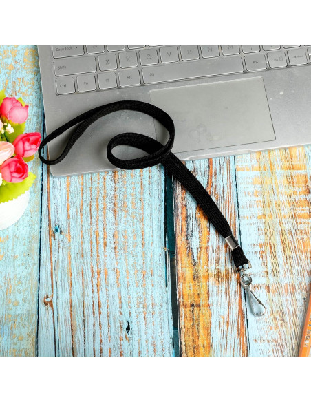 Paquete de 100 cintas negras LOCONHA con clip giratorio 45.7 cm