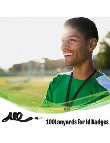 Paquete de 100 cintas negras LOCONHA con clip giratorio 45.7 cm