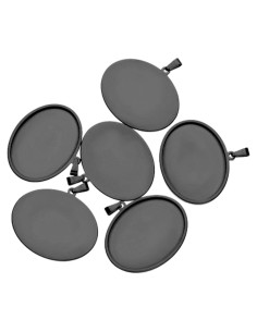 10 Bandejas Ovaladas Cabochón 30x40mm 18K Dorado y Negro