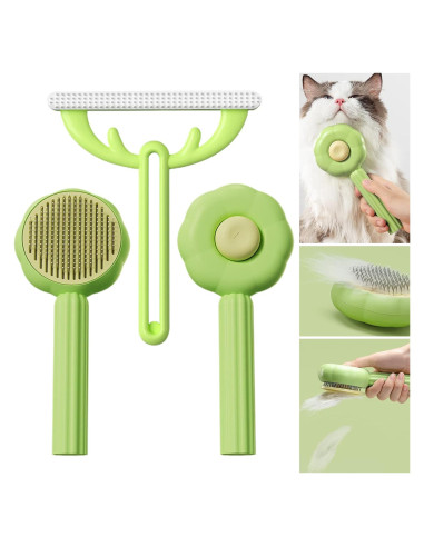 Cepillo Autolimpiante para Mascotas Myweyde 19.3cm Verde