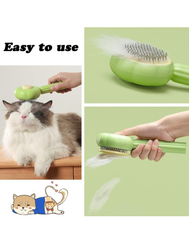 Cepillo Autolimpiante para Mascotas Myweyde 19.3cm Verde