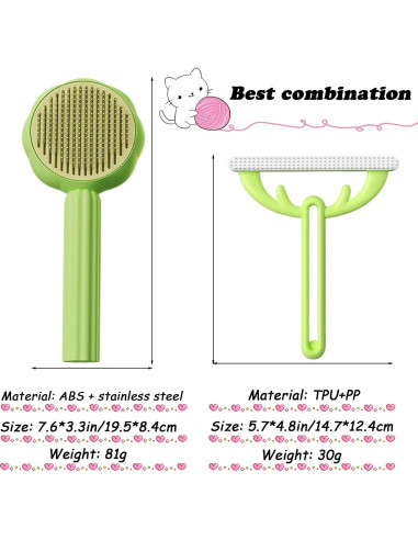 Cepillo Autolimpiante para Mascotas Myweyde 19.3cm Verde