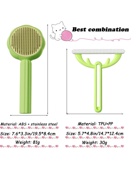 Cepillo Autolimpiante para Mascotas Myweyde 19.3cm Verde