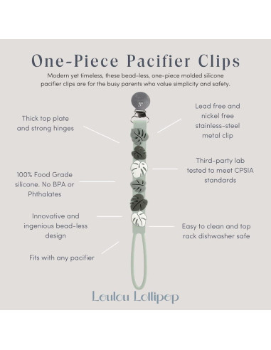 Clip de Chupete de Silicona Loulou Lollipop Azul Margarita