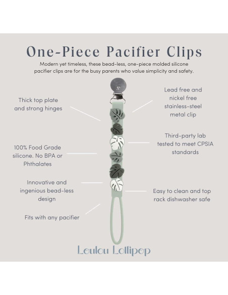 Clip de Chupete de Silicona Loulou Lollipop Azul Margarita