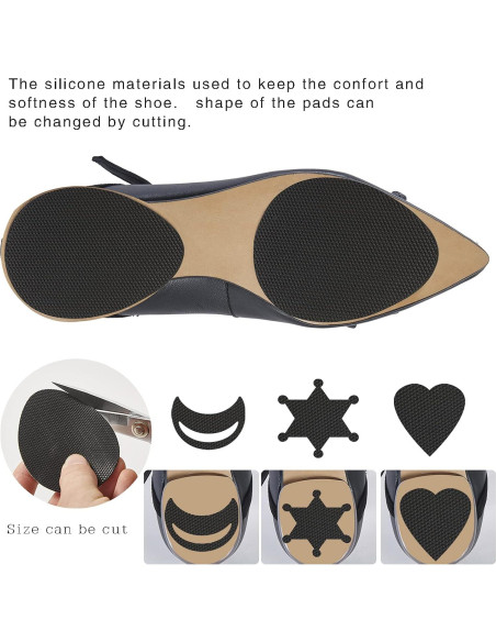 Protector de Suela Antideslizante Ashoesert - 4 Pares Negro