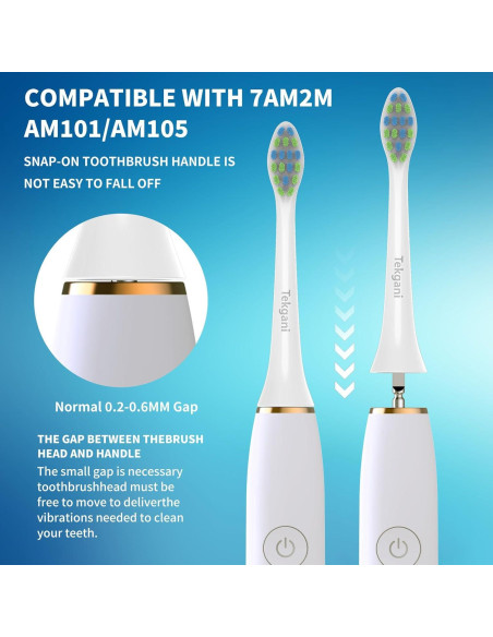 5 Cabezas de Reemplazo Tekgani para Cepillo Eléctrico 7AM2M