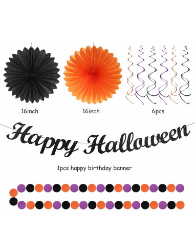 Kit de Decoración de Fiesta Halloween Huglony 21 Piezas