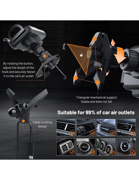 Soporte para Teléfono Móvil y Tablet MAROJEIF Carga Rápida 2 en 1