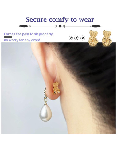 2 Pares de Elevadores de Pendientes Ajustables Kerryjewl Oro 18K