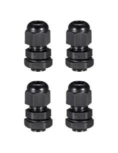Conectores de Cable M12 uxcell 4 Piezas Plástico Negro 3-6.5mm