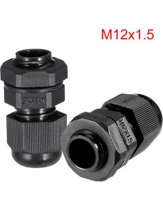 Conectores de Cable M12 uxcell 4 Piezas Plástico Negro 3-6.5mm 2