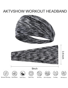12 Diademas Antideslizantes para Mujeres AKTVSHOW - Banda para Sudor 2