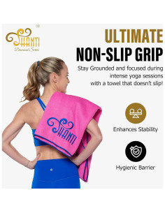 Toalla de Yoga Shanti Negra Antideslizante Microfibra 30x30 cm 2