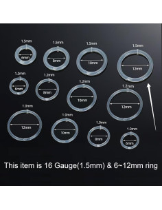 Retenedores de oreja hipoalergénicos 16-20 Gauge con hebilla 2