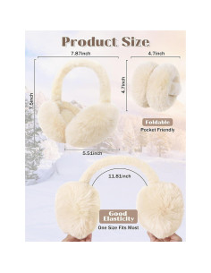 Orejeras Plegables de Invierno Senker para Mujeres Beige 2