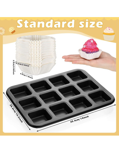 Conjunto de Moldes para Hornear Lallisa 2 Pcs + 500 Forros Cupcakes
