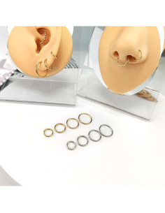 Anillo de nariz hipoalergénico acero inoxidable 16G 18G 20G 2