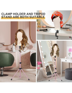 Soporte de Maniquí para Pelucas Klvied Oro Rosa 55.88 cm 2