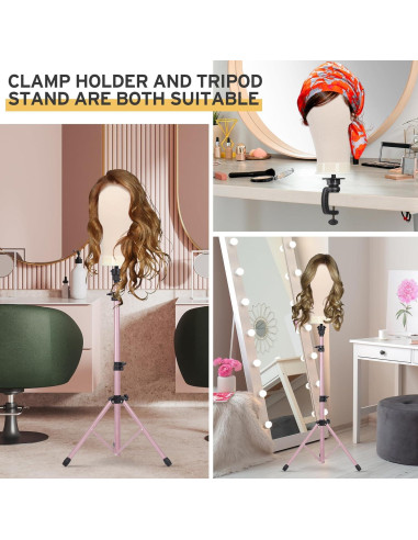 Soporte de Maniquí para Pelucas Klvied Oro Rosa 55.88 cm