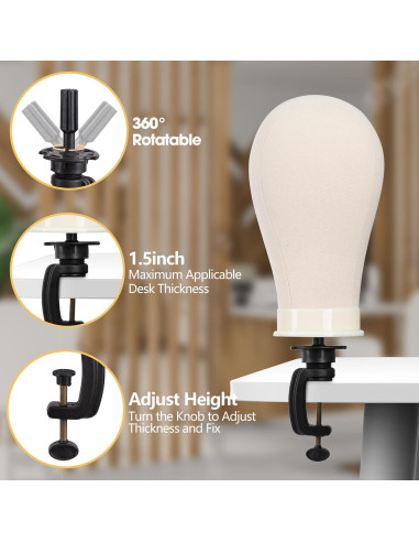 Soporte de Maniquí para Pelucas Klvied Oro Rosa 55.88 cm