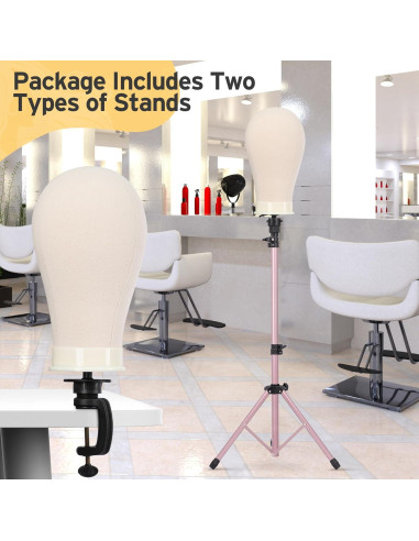 Soporte de Maniquí para Pelucas Klvied Oro Rosa 55.88 cm