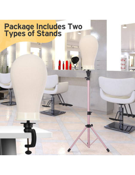 Soporte de Maniquí para Pelucas Klvied Oro Rosa 55.88 cm