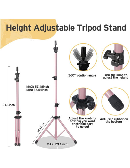 Soporte de Maniquí para Pelucas Klvied Oro Rosa 55.88 cm