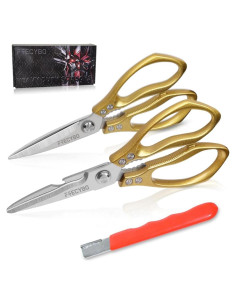 Tijeras de Cocina FTECYBO 2 Piezas Acero Inoxidable Dorado