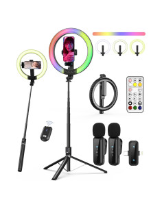 Kit de Vlogging BEFAME con Luz de Anillo 25 cm y Trípode 188 cm