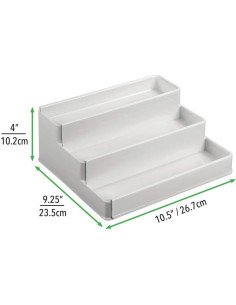 Estante Organizador Expandible mDesign 3 Niveles Plástico Gris 2
