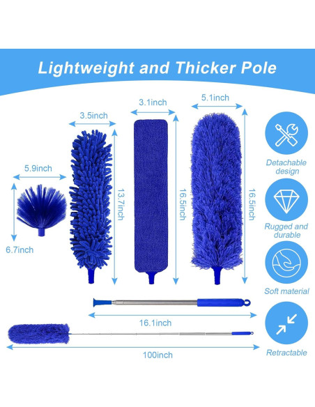 Kit de Plumero 5-en-1 Duraone con Mango Extensible 254 cm