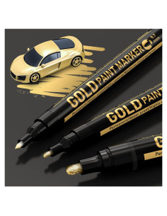 Marcadores Metálicos Dorados KERIFI, Juego de 3 Puntas 0.7/1/3mm