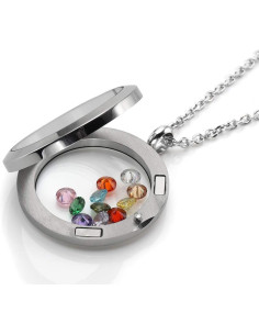 Collar Locket Flotante PiercingJ Acero Inoxidable 25mm 2