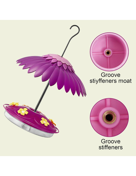 Comedero para Colibríes Beserie 16 oz con Baffle 14" Púrpura