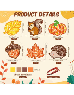 Kit de Manualidades de Otoño Feifeiya 24 Juegos DIY Papel Seda 2