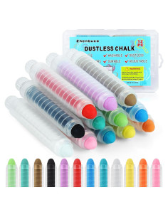 Tiza Sin Polvo Zhenbuco - Set de 12 Colores Lavables