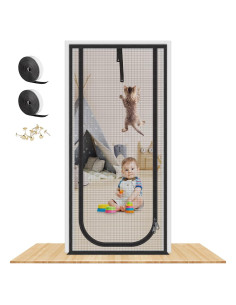 Puerta de Pantalla Reforzada MYPIN 40x213 cm para Mascotas