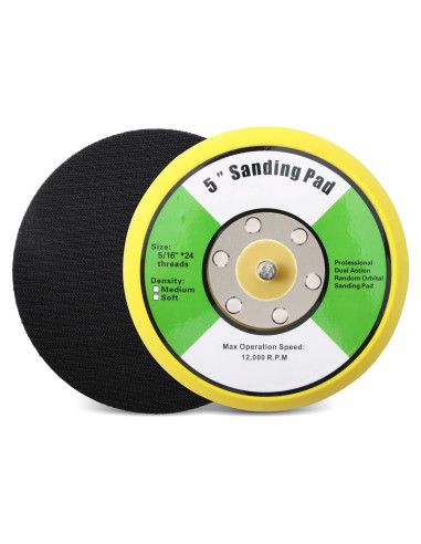 2 Pcs Almohadilla de Lijado 5" Gancho y Bucle Shiningeyes