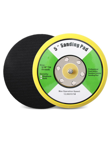 2 Pcs Almohadilla de Lijado 5" Gancho y Bucle Shiningeyes