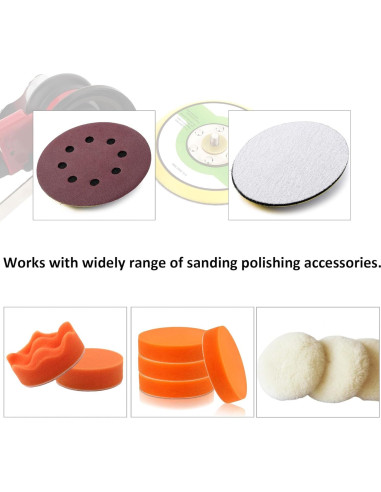 2 Pcs Almohadilla de Lijado 5" Gancho y Bucle Shiningeyes