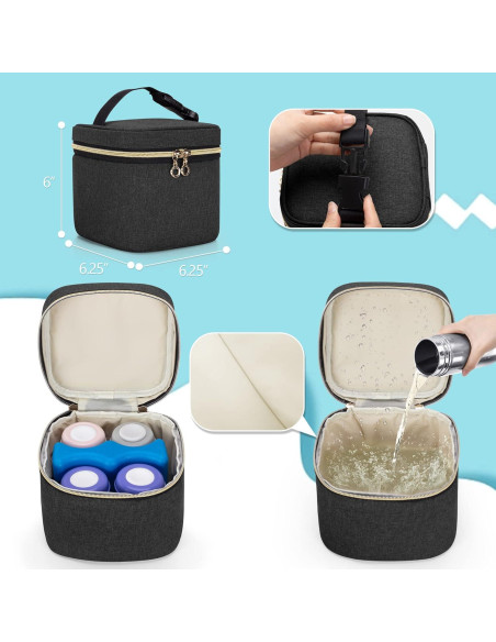 Bolsa para extractor de leche LUXJA negra compatible con Spectra S1/S2