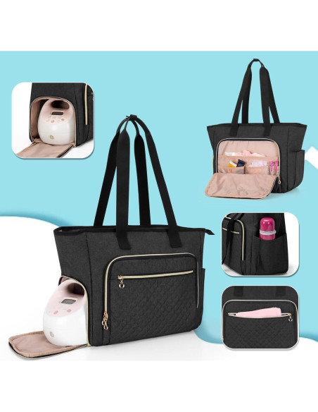 Bolsa para extractor de leche LUXJA negra compatible con Spectra S1/S2