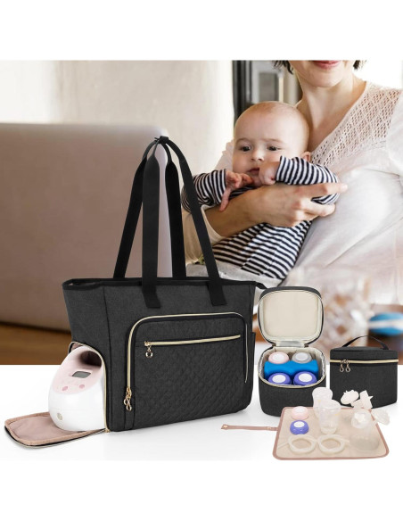 Bolsa para extractor de leche LUXJA negra compatible con Spectra S1/S2