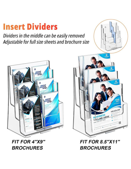 Soporte de Folletos Acrílico FUCDTEFC 3 Niveles 21.6x27.9 cm