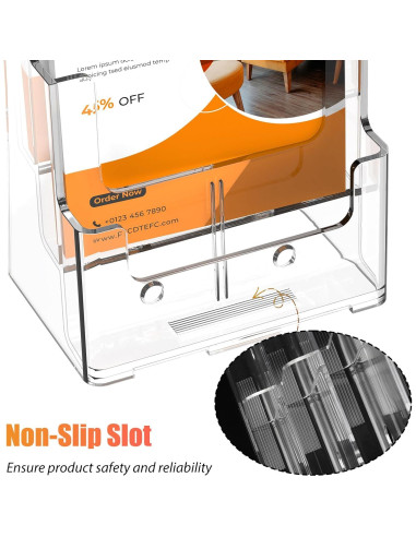 Soporte de Folletos Acrílico FUCDTEFC 3 Niveles 21.6x27.9 cm