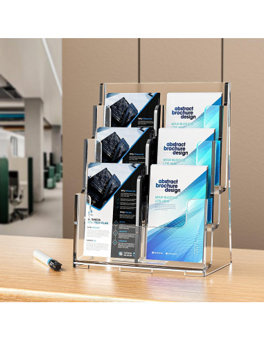 Soporte de Folletos Acrílico FUCDTEFC 3 Niveles 21.6x27.9 cm