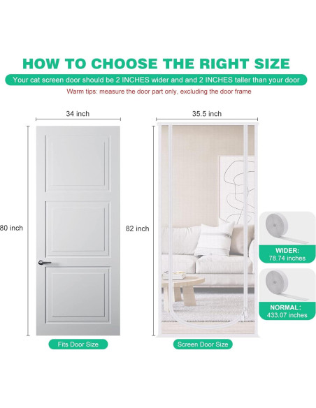 Puerta de Pantalla para Gatos MYPIN 90x208 cm Resistente