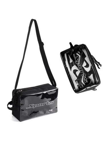 Bolsa de Zapatos de Viaje Oxford con Correa Removible - Negro