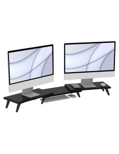 Soporte para Monitor Doble Loukin 110.7 cm Ergonómico Negro